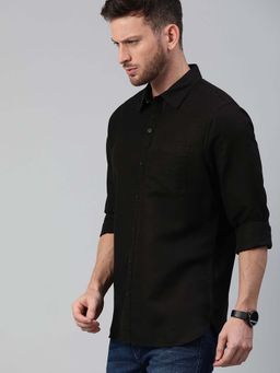 WROGN - Solid Slim Fit Shirt-Black