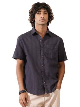 WROGN - Waffle Textured Comfort Fit Shirt-Grey
