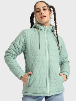 Bewakoof - Women's Sage Plus Size Relaxed Fit Puffer Jacket