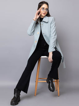 CHKOKKO - Belted Single Breasted Wool Overcoat (Set of 2)