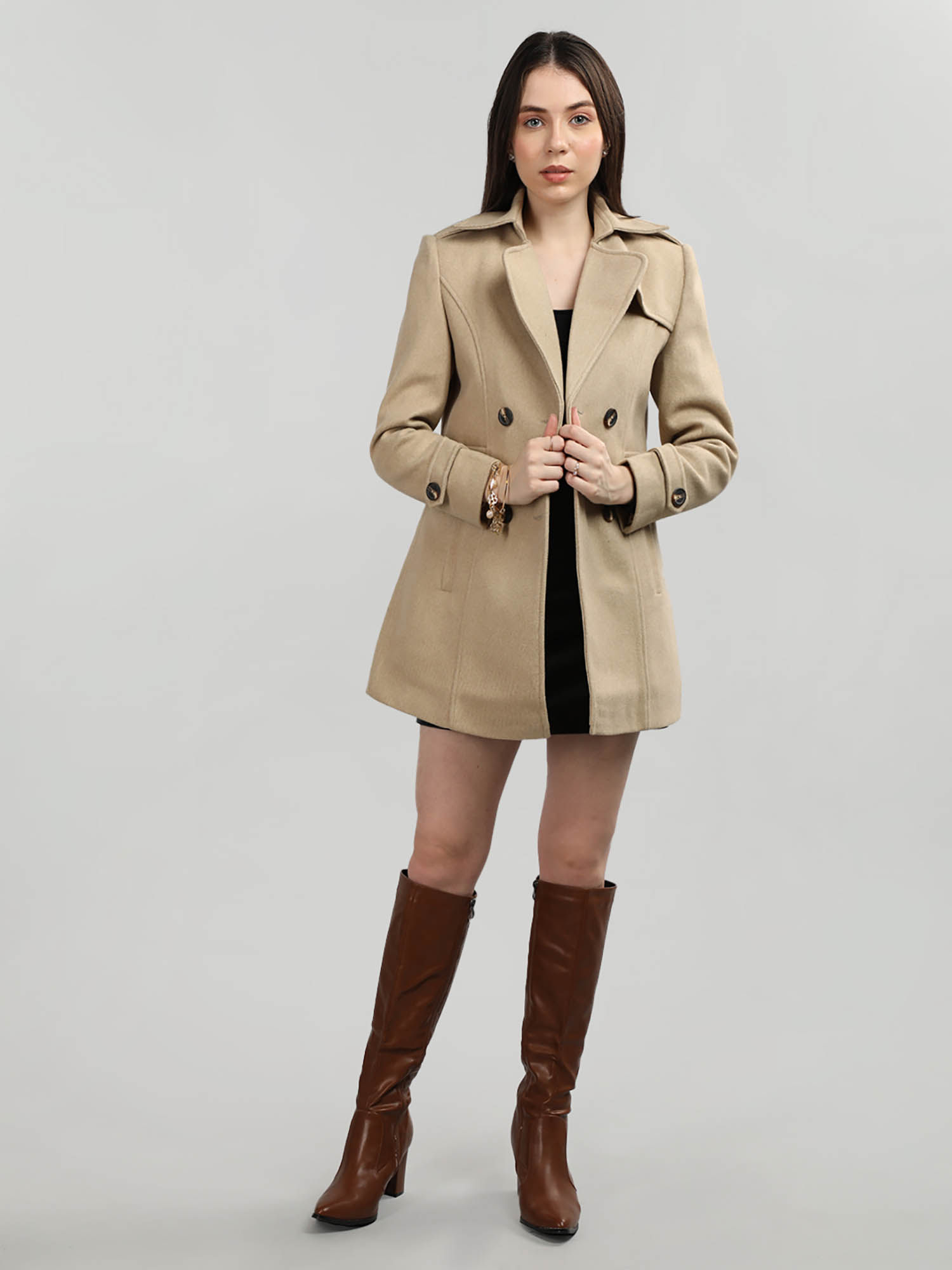 chkokko Double Breasted Woollen Longline Overcoat-picture-26