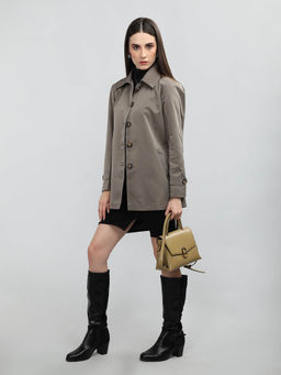 CHKOKKO - Spread Collar Single Breasted Coat