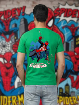 Greylongg - Men's Green Polyester Casual Graphic T-Shirt