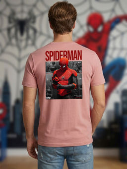 Greylongg - Men's Pink Polyester Casual Graphic T-Shirt