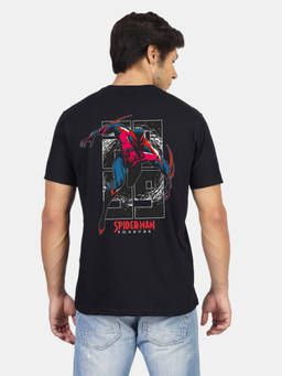 Greylongg - Men's Black Polyester Casual Graphic T-Shirt