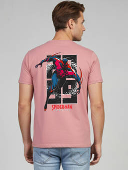 Greylongg - Men's Pink Polyester Casual Graphic T-Shirt