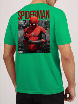 Greylongg - Men's Green Polyester Casual Graphic T-Shirt