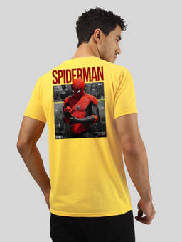 Greylongg - Men's Yellow Polyester Casual Graphic T-Shirt