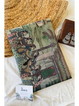 Ekana Label - Lokdhara Green Saree with Unstitched Blouse