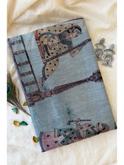 Ekana Label - Blue Gauri Grace Saree with Unstitched Blouse