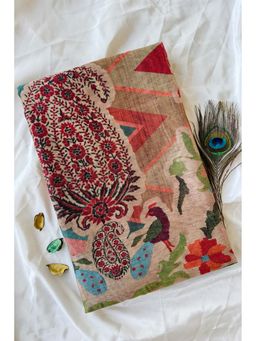 Ekana Label - Zig Zag Rang Multi-Color Chanderi Cotton Printed Saree with Unstitched Blouse