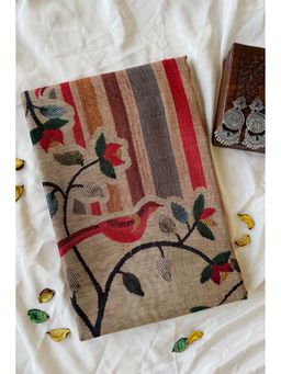 Ekana Label - Chidiya Charm Multi-Color Cotton Printed Saree with Unstitched Blouse