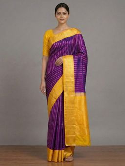AMRUTKALA SAREES - Purple Designer Banarasi Silk Kanjivaram Saree with Unstitched Blouse