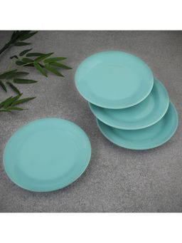 HomeTown - Palette Ceramic 8 Inch Small Plate 4 Pcs In Blue Colour