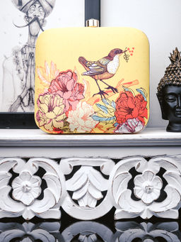 NR by Nidhi Rathi - Printed Yellow Clutch