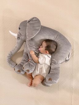 THE BABY TRUNK - Grey Elephant Bolster Pillow Toy