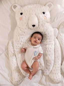 THE BABY TRUNK - Off White Polar Bear Baby Pillow Toy