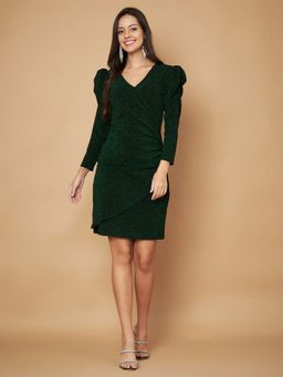JUSTIN WHYTE - Embellished Green Layered Party Dress