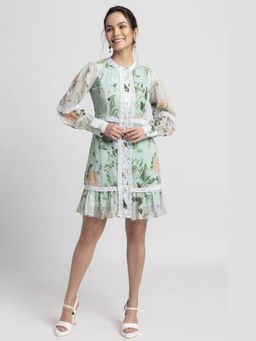 JULO - Aurora Garden Green Mini Dress