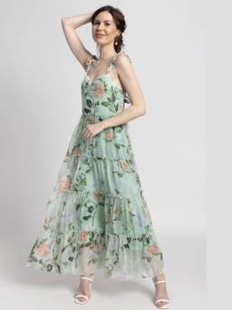 JULO - Aurora Garden Green Maxi Dress