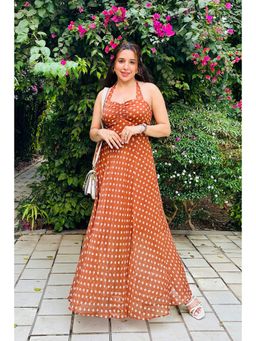 JULO - Brown Polka Maxi Dress