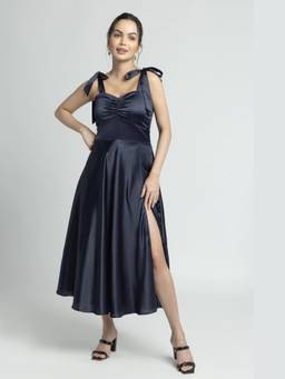 JULO - Nights Sweetheart Navy Blue Midi Dress