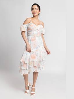 JULO - Exquisite Ivory Midi Dress
