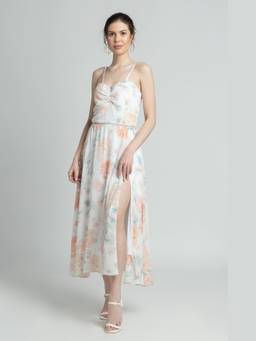 JULO - Exquisite Ivory Sweetheart Midi Dress