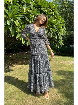 JULO - Moonlit Romance Black Maxi Dress
