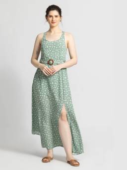 JULO - Tranquil Garden Green Maxi Dress