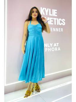 JULO - Turquoise Blue Sweetheart Midi Dress