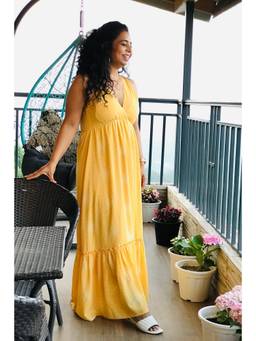 JULO - Sunlit Marigold Mustard Maxi Dress