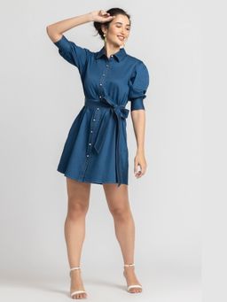 JULO - Temptation Navy Blue Mini Dress