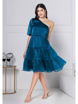 JULO - Teal Blue Glam Soiree Knee Length Dress
