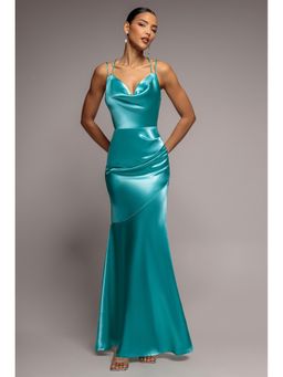 GODDIVA - Blue Strappy Maxi Dress