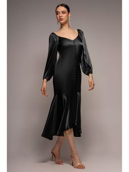 GODDIVA - Black Hem Midi Dress
