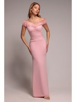 GODDIVA - Pink Fan Maxi Dress