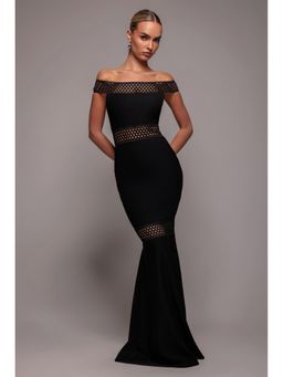 GODDIVA - Black Bodycon Maxi Dress