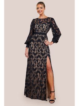 GODDIVA - Black Lace Maxi Dress