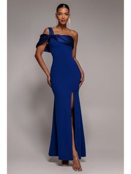 GODDIVA - Blue Twist Maxi Dress