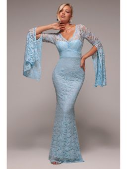 GODDIVA - Blue Mermaid Maxi Dress