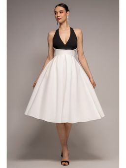 GODDIVA - Black Contrast Midi Dress