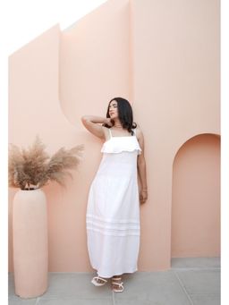 PERINI - Pin White Cotton Dress