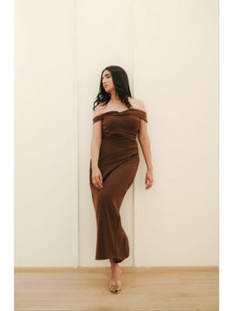 PERINI - Glam Brown Cotton Dress