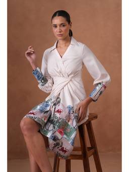 PERINI - Royal White Linen Dress