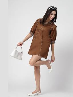 PERINI - Toffee Brown Cotton Dress