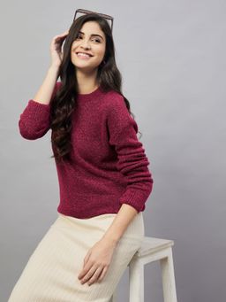 Club York - Wine Round Neck Sweater