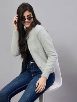 Club York - Grey Front Open Cardigans