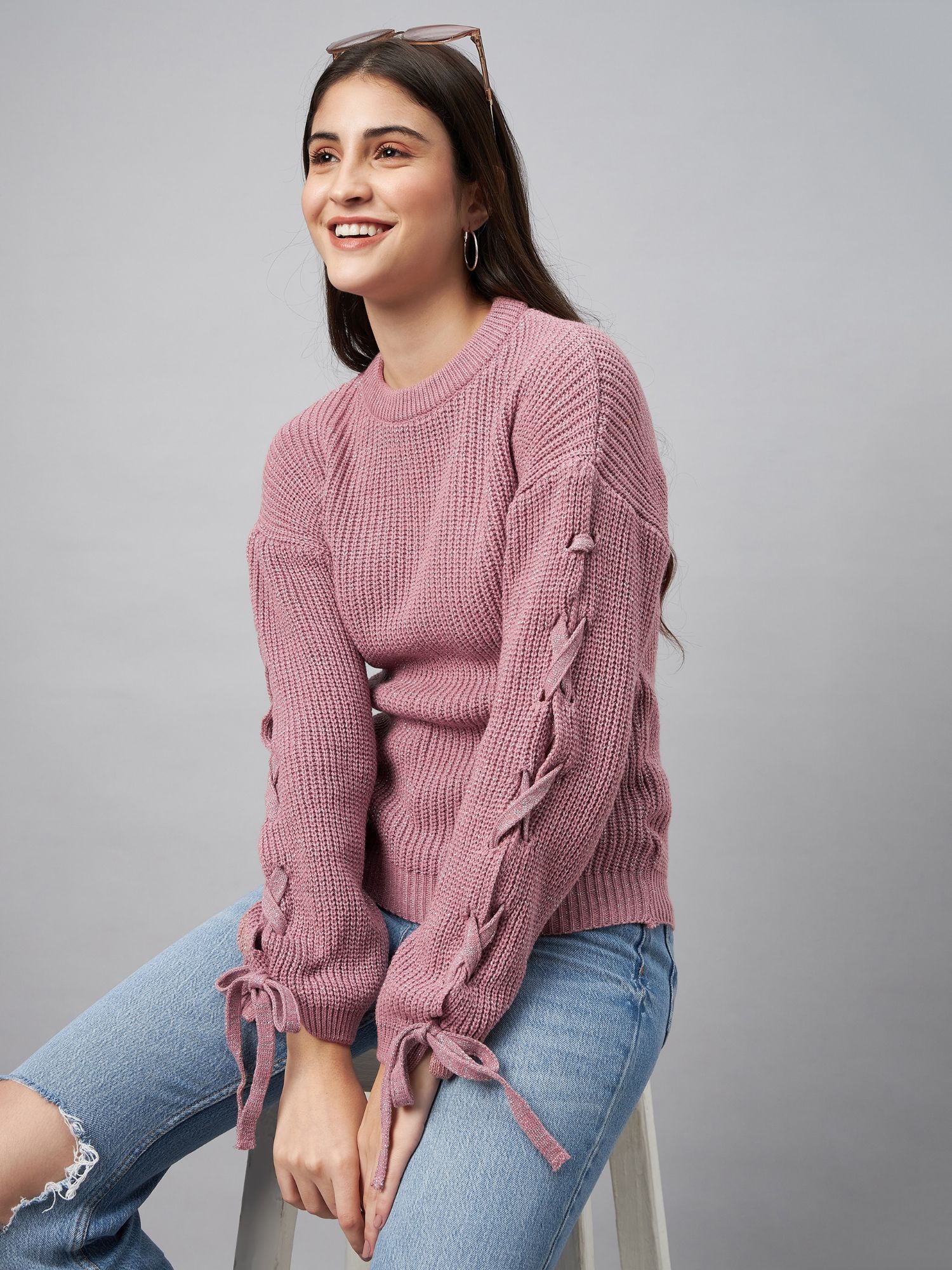 club york Mauve Round Neck Sweater-picture-11