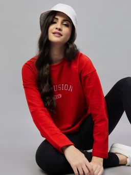 Club York - Red Round Neck Sweatshirt